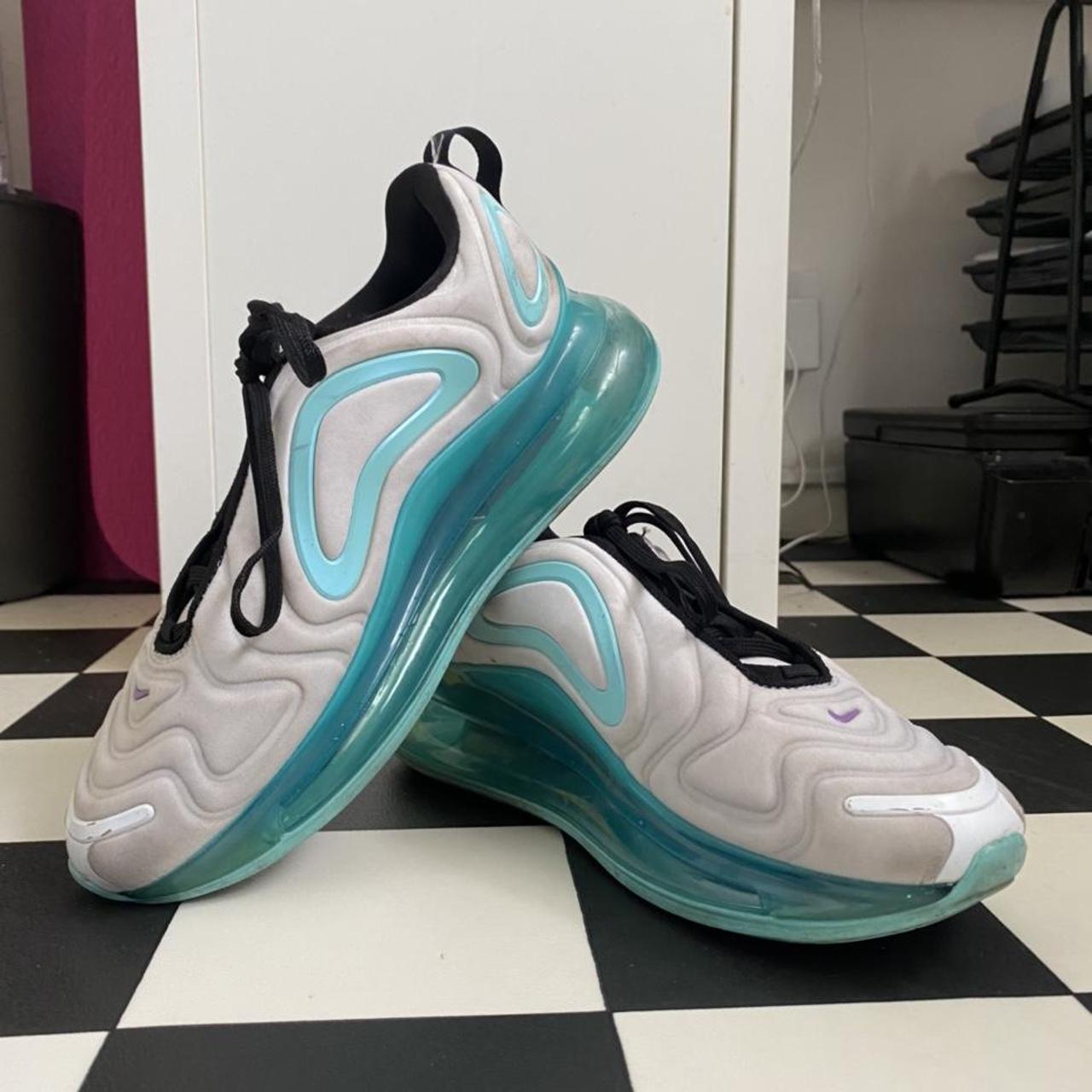 Nike Air Max 720 GS Trainers Size UK 6 White Blue... - Depop