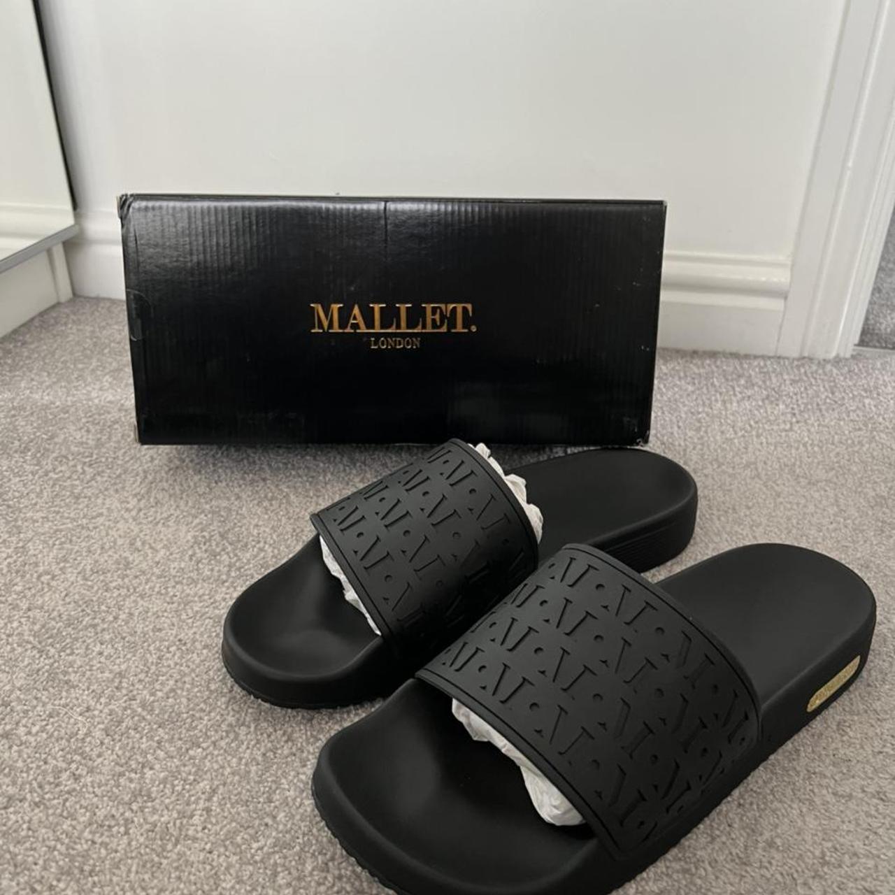 mens black sliders size 10
