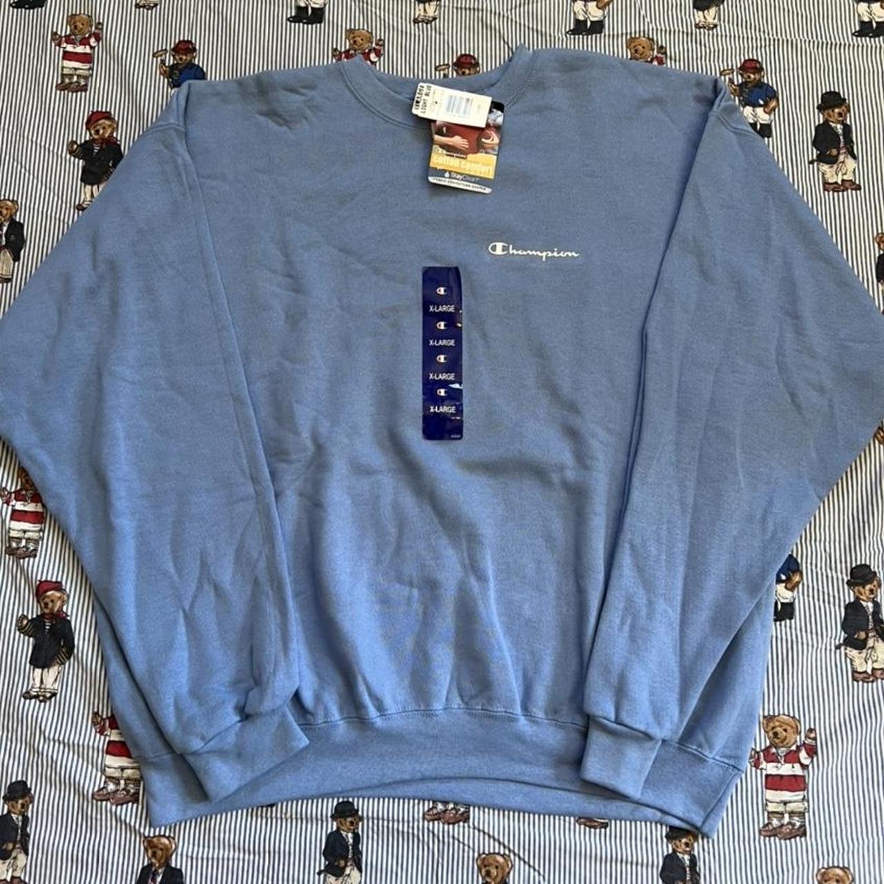 Vintage baby blue champion crewneck sweatshirt New... Depop