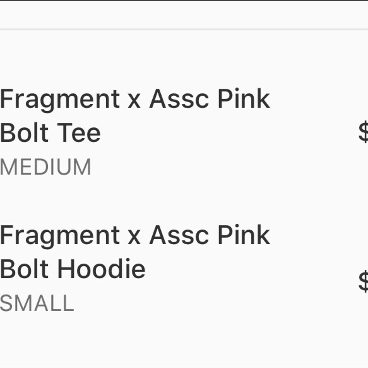 Fragment x assc pink bolt hoodie Only one for sale... - Depop