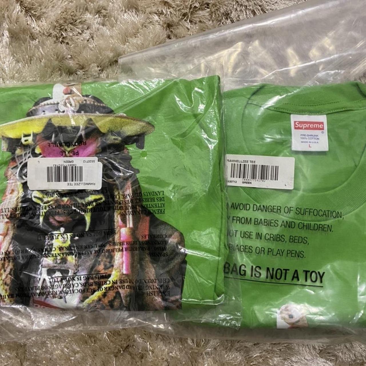 WTS supreme RAMMELLZEE TEE Green L Brand new with... - Depop