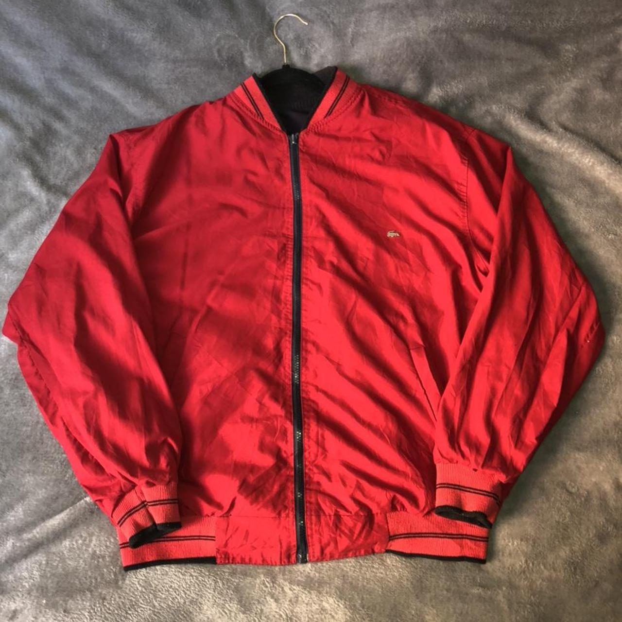 Lacoste Reversible Bomber Jacket • Funky Lacoste... - Depop