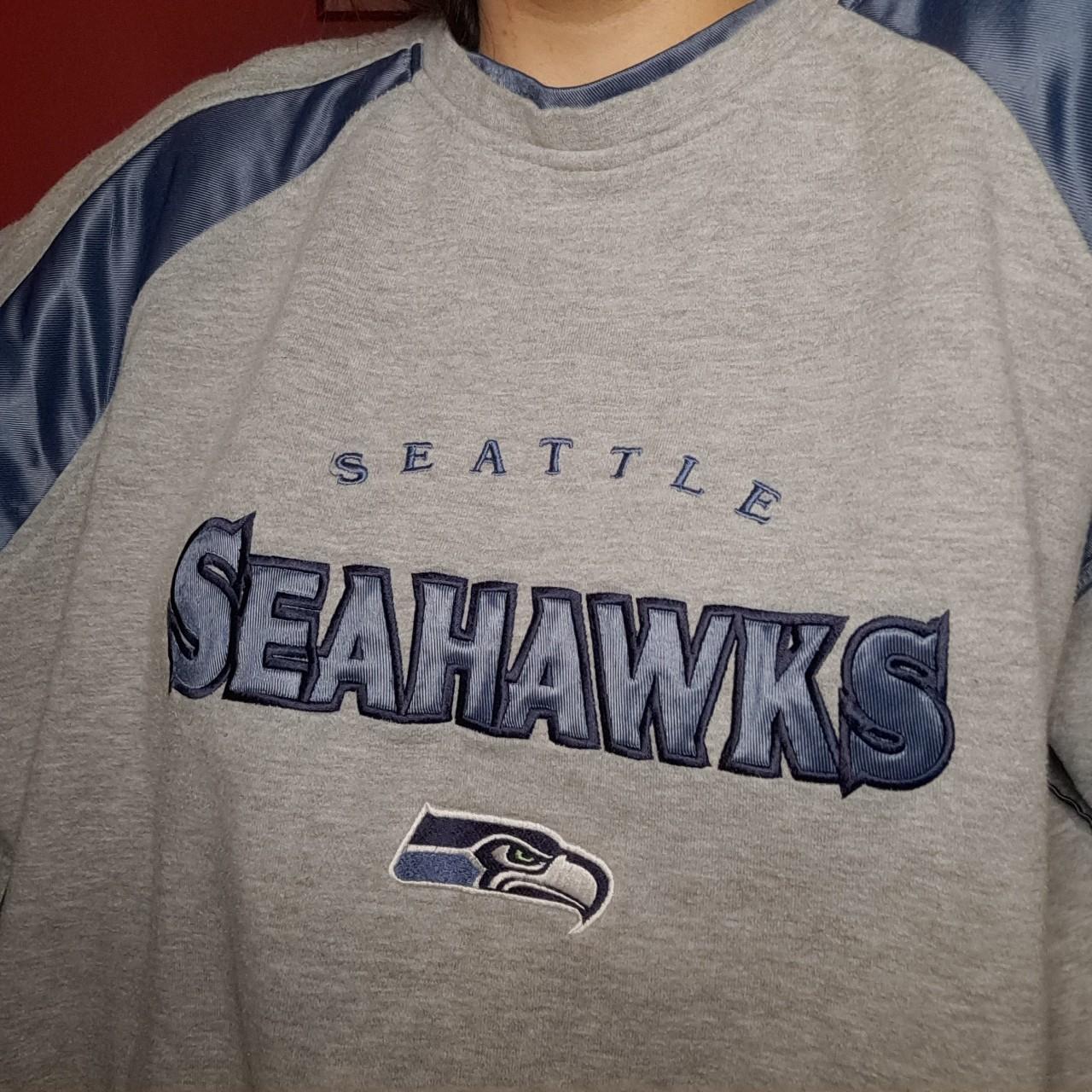 Vintage Seattle Seahawks sweatshirt. No size tag but - Depop