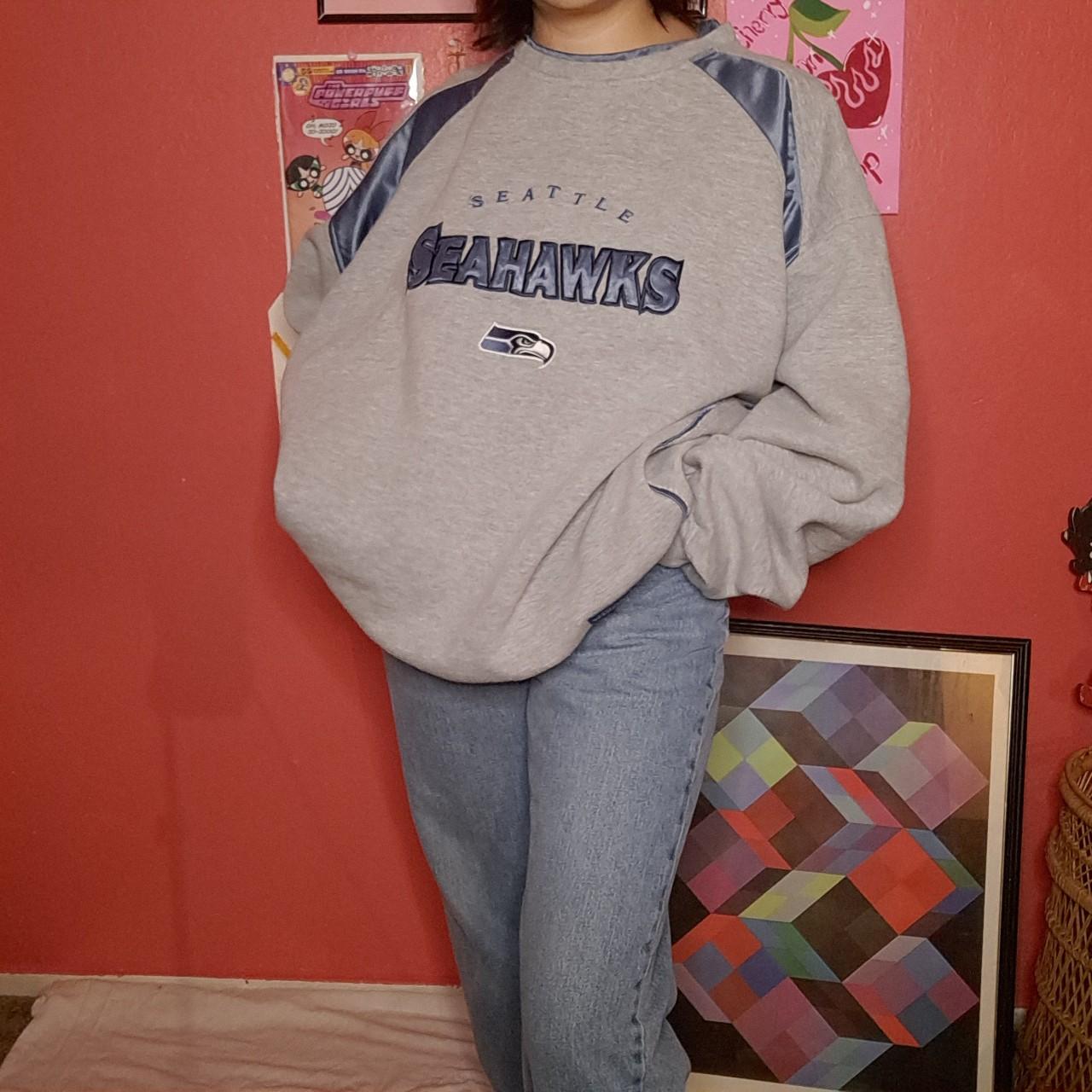 Vintage Seattle Seahawks sweatshirt. No size tag but - Depop