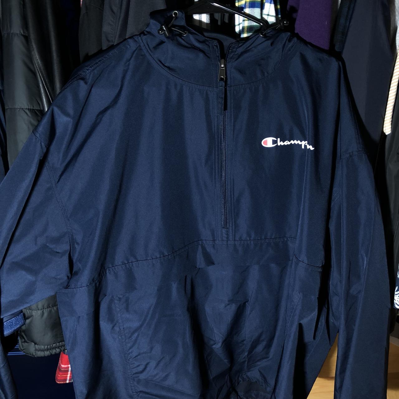 champion windbreaker navy