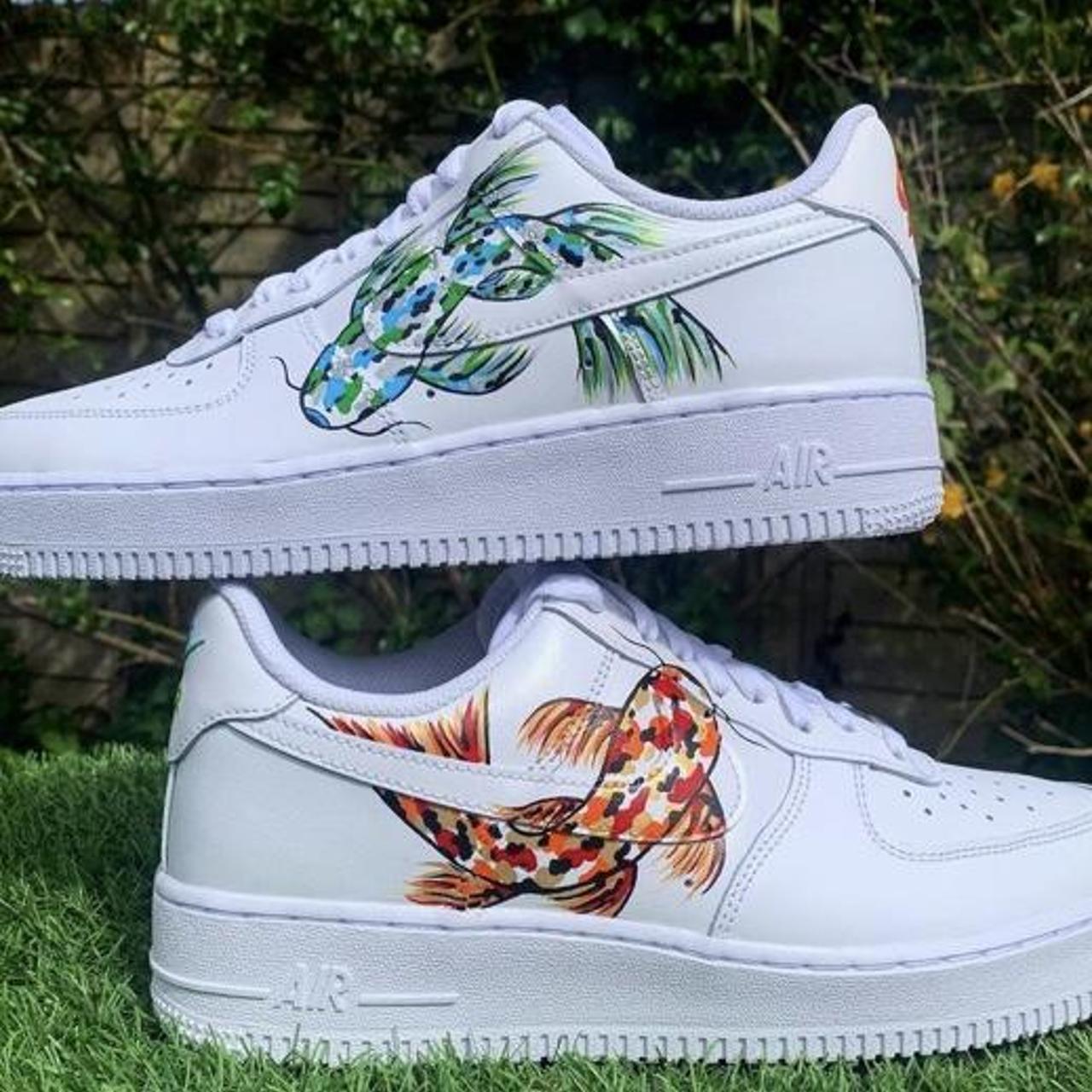 Custom butterfly nike air force 1s Worn only about 4 - Depop