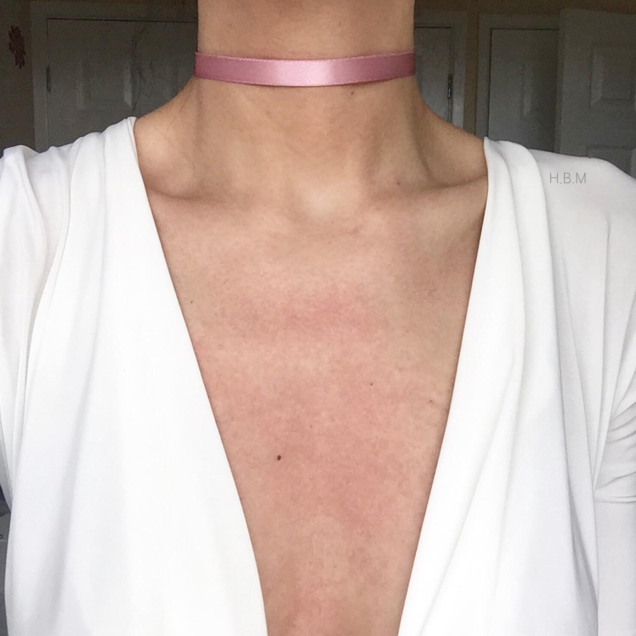 Pink satin clearance choker