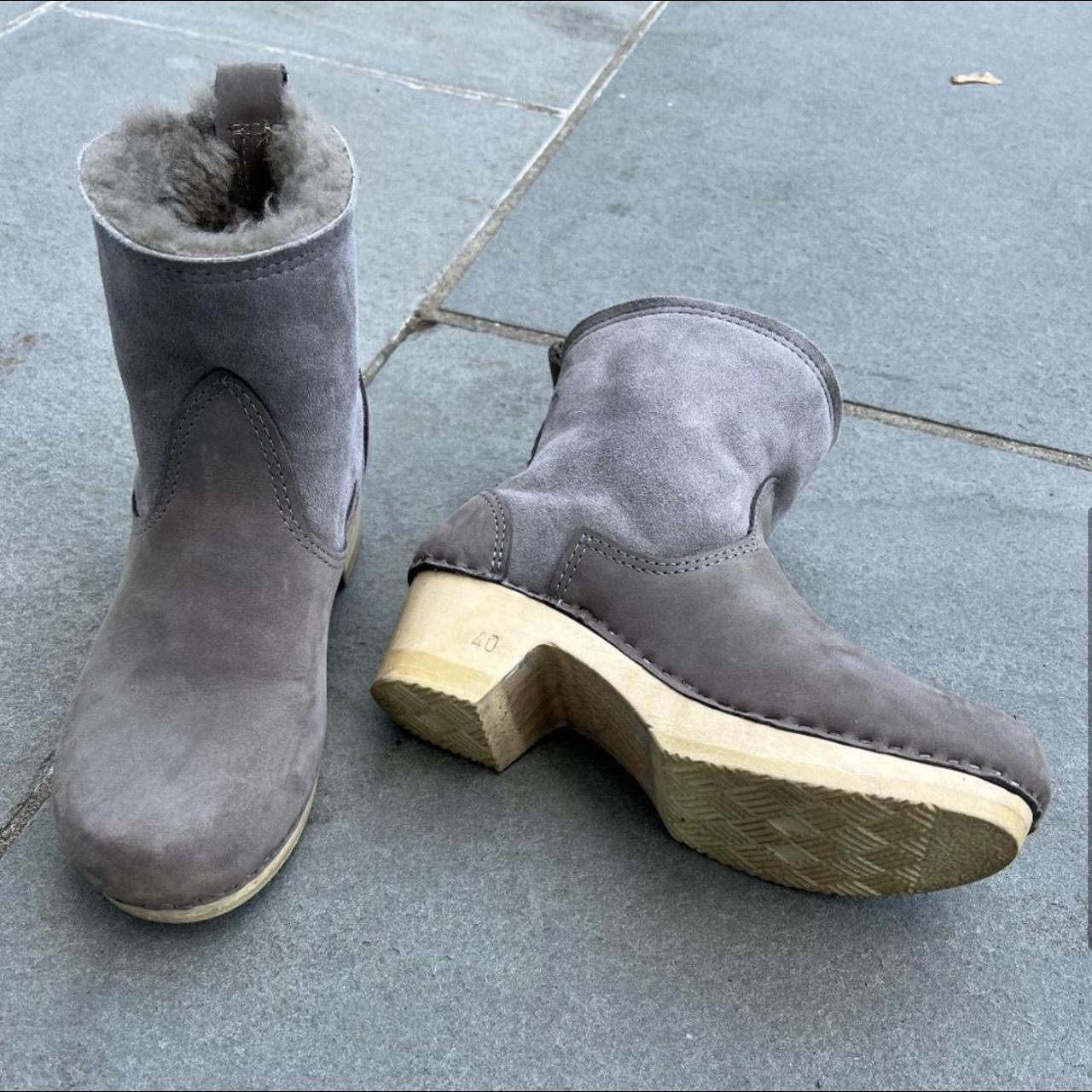 grey clog boots