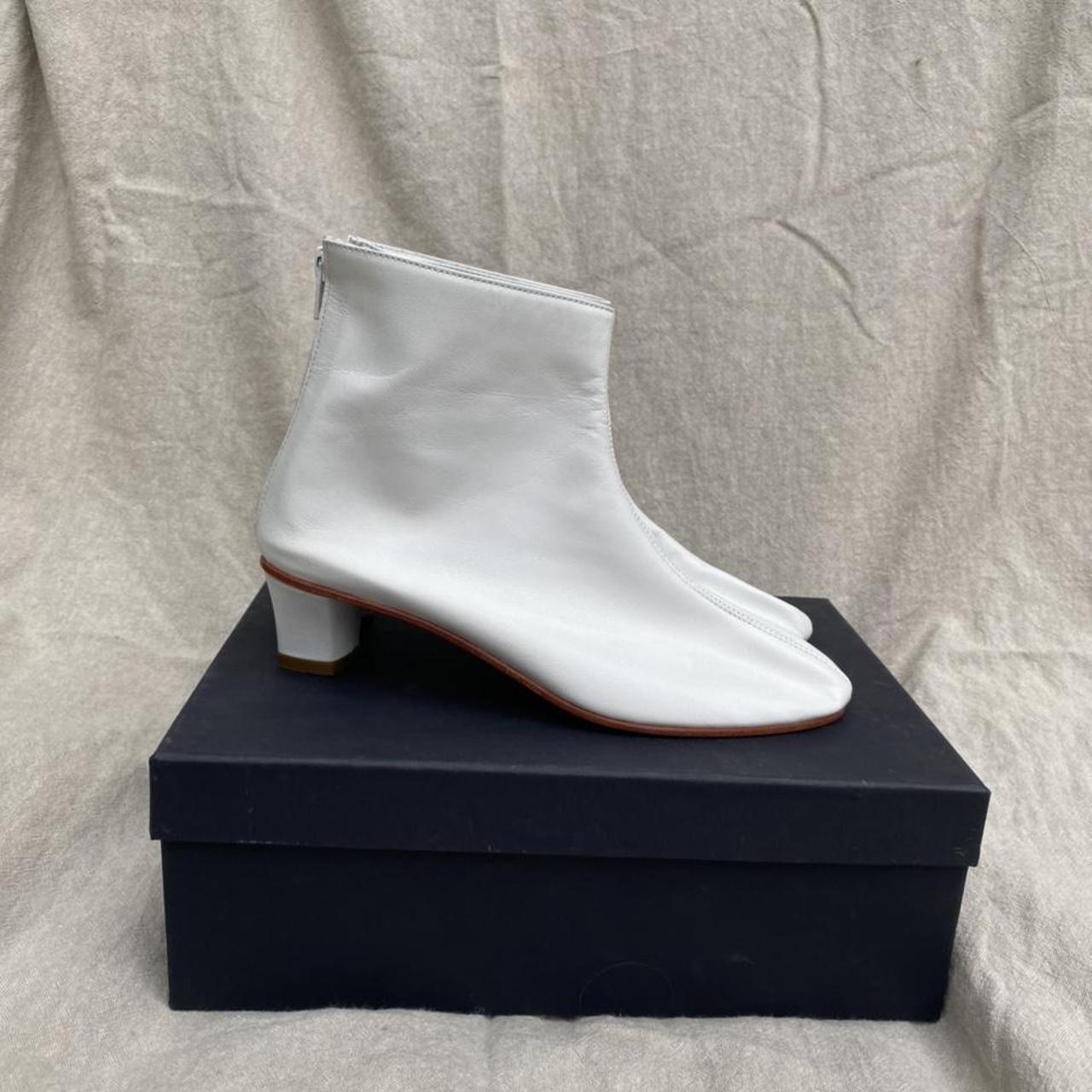 Martiniano high Leone ankle boots in white kid... - Depop