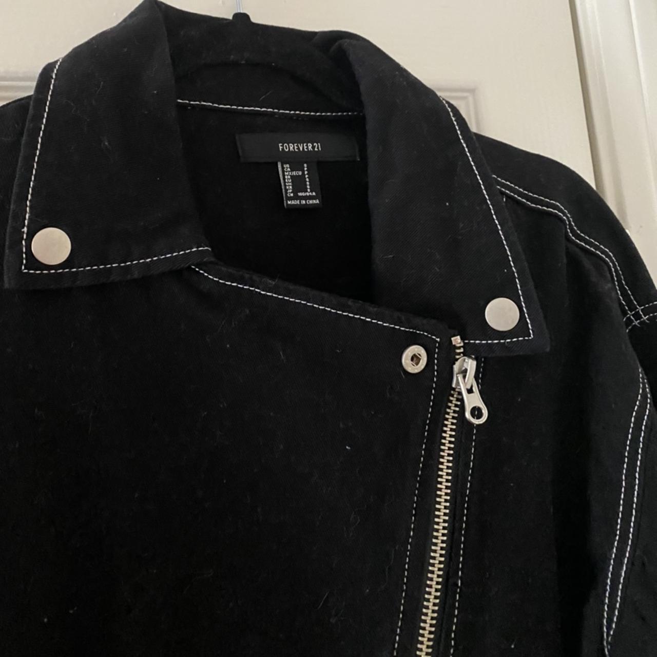 Black denim zip up jacket Clearance