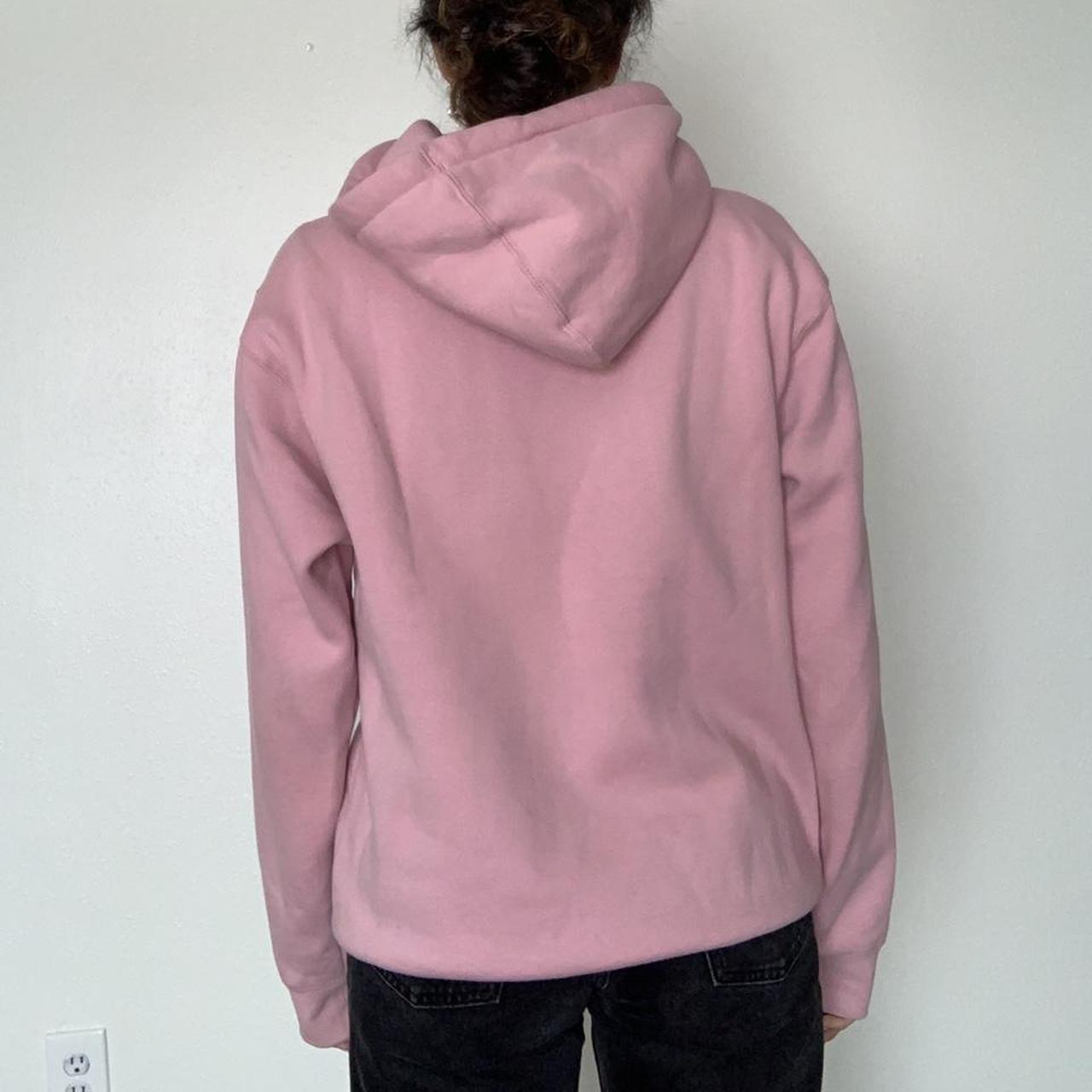 Glossier original pink hoodie! Seriously the softest... - Depop