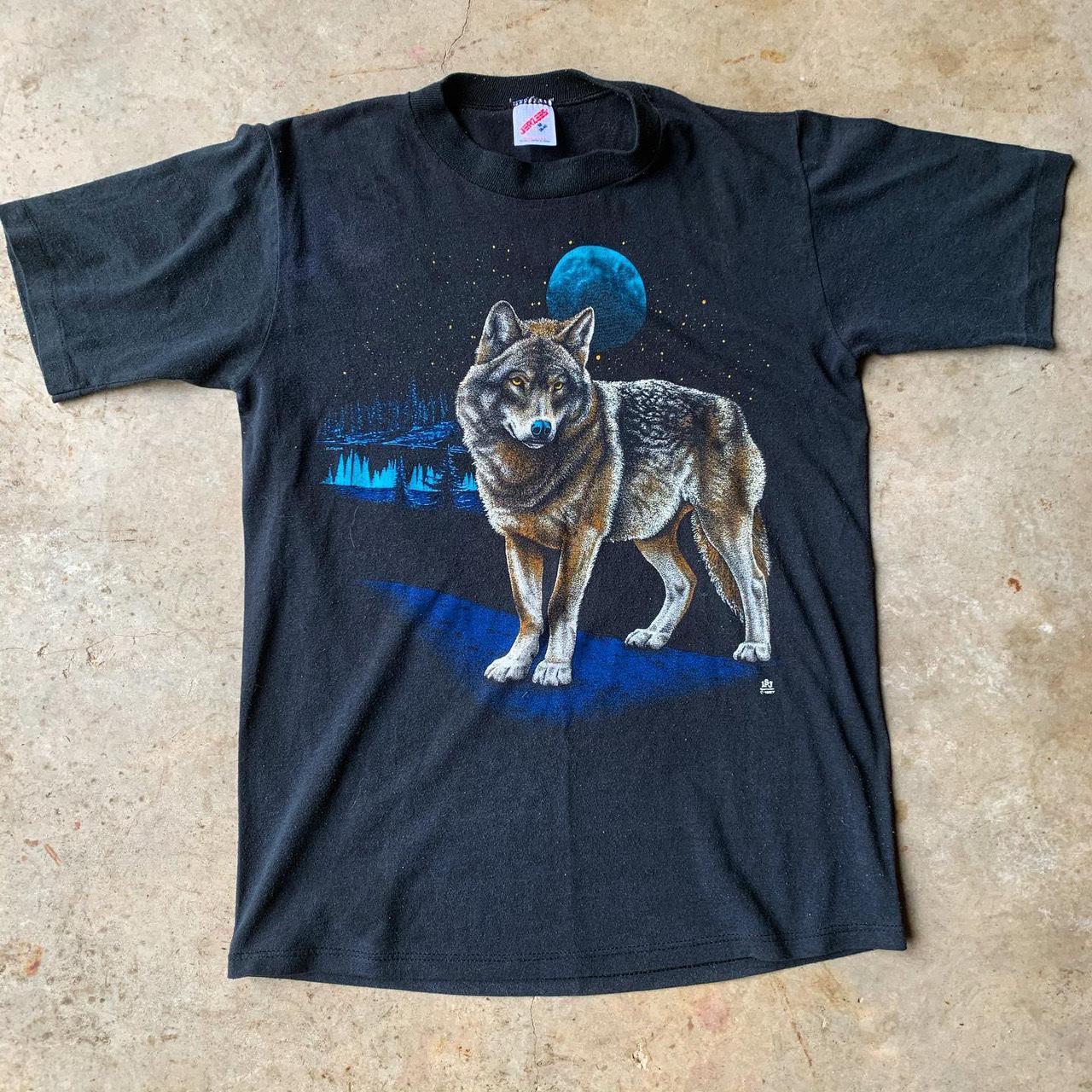 1987 Wolf graphic tee (Same one Kanye wore on... - Depop