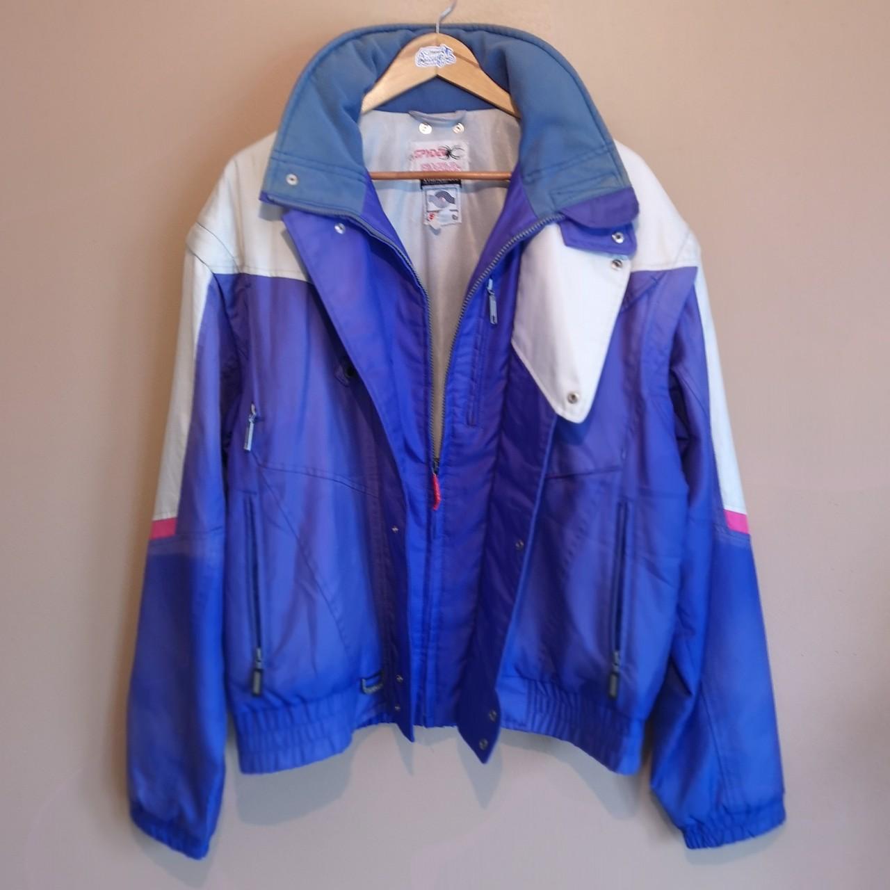 1980s retro Spyder Ski Jacket /motorbike coat heavy... - Depop