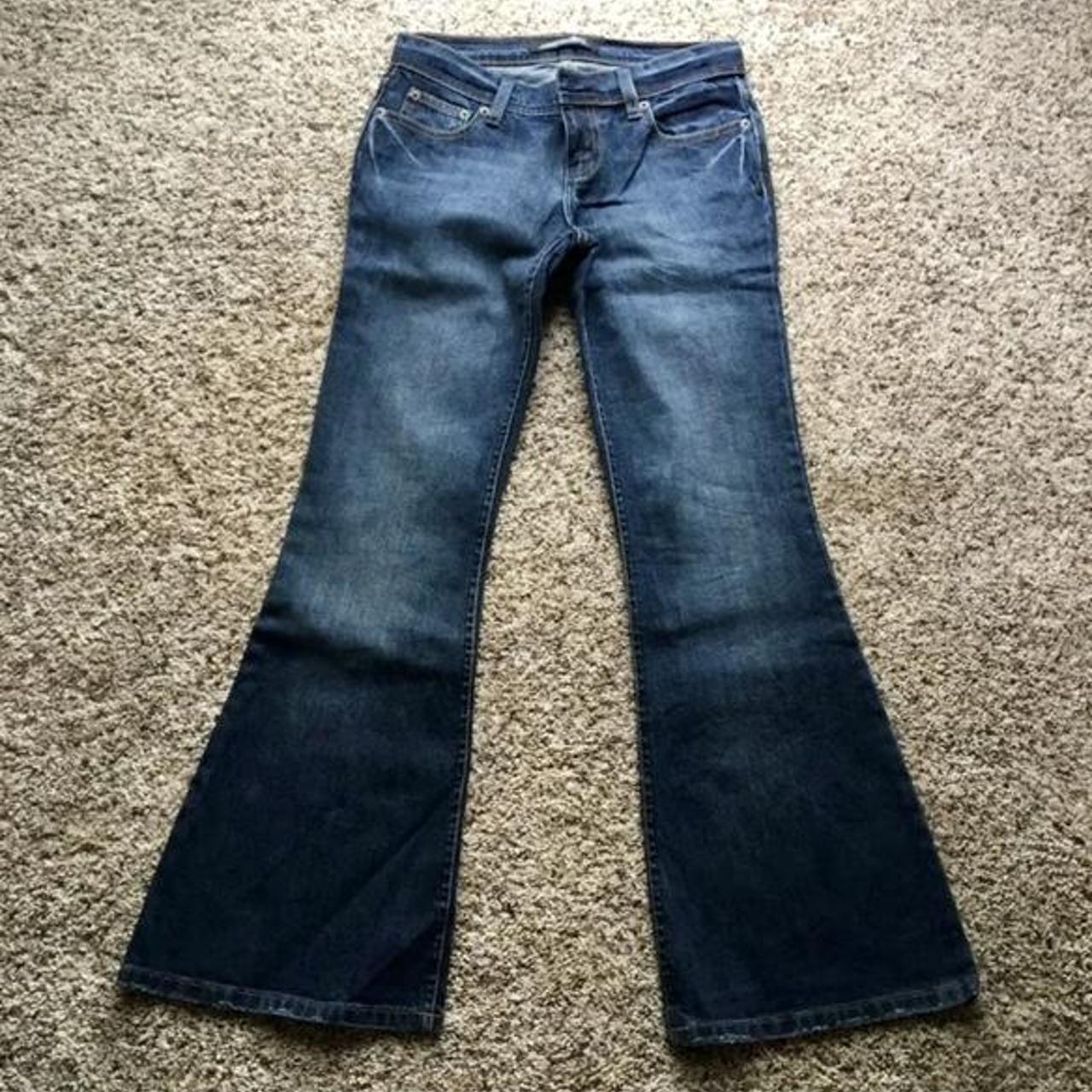 dark wash victoria's secret brand flare jeans dark... - Depop