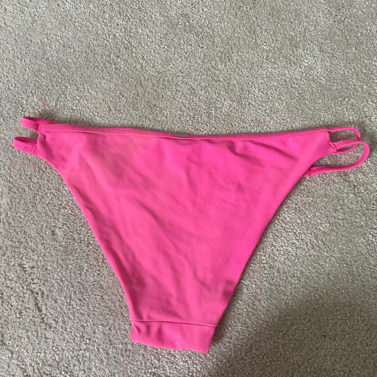 Neon pink bikini top and bottom with side detail on... - Depop