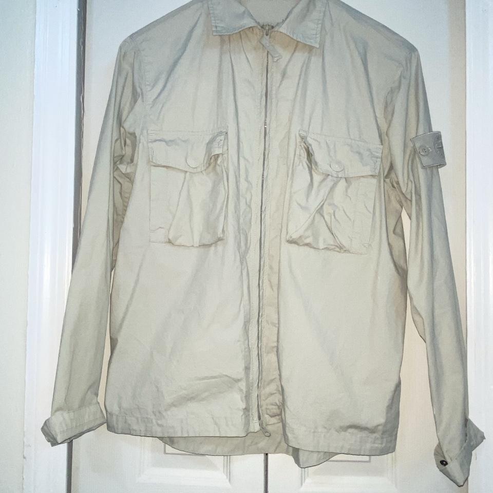 Stone island ghost beige on sale overshirt