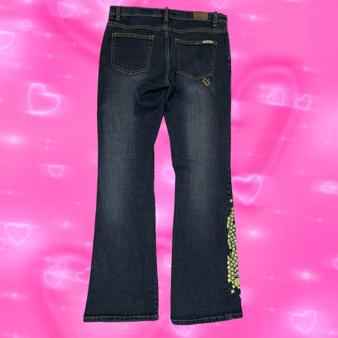 Y2K Old Skool Clothing Co Low Rise Graphic Flare... Depop