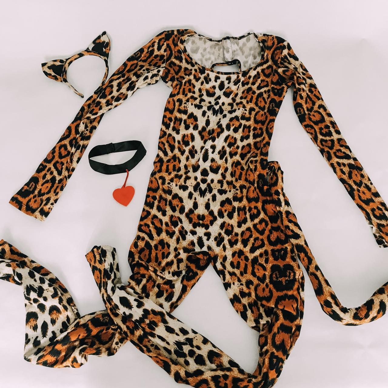 Leg Avenue Women's 3 Piece Cougar Catsuit Costume Leopard X Small