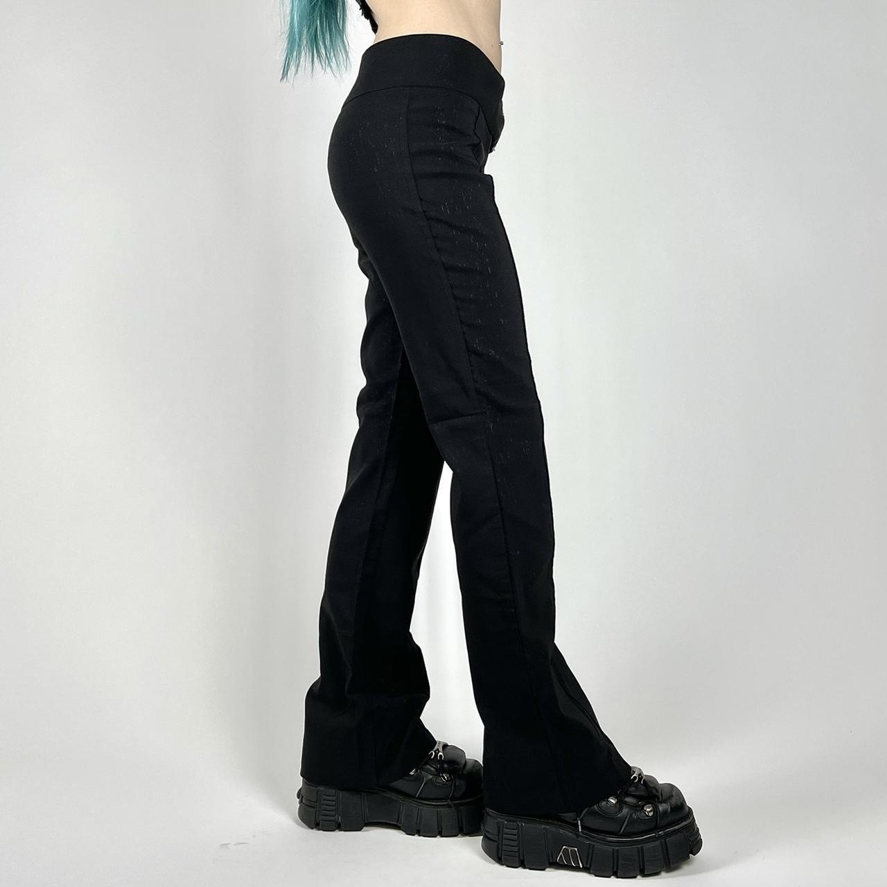 90s/Y2K Black Shimmer Flare Pants by Event ☆ Size:... - Depop