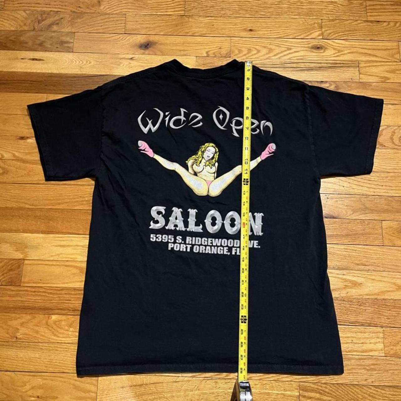 Vintage Wide Open Saloon best damn biker bar tee... Depop