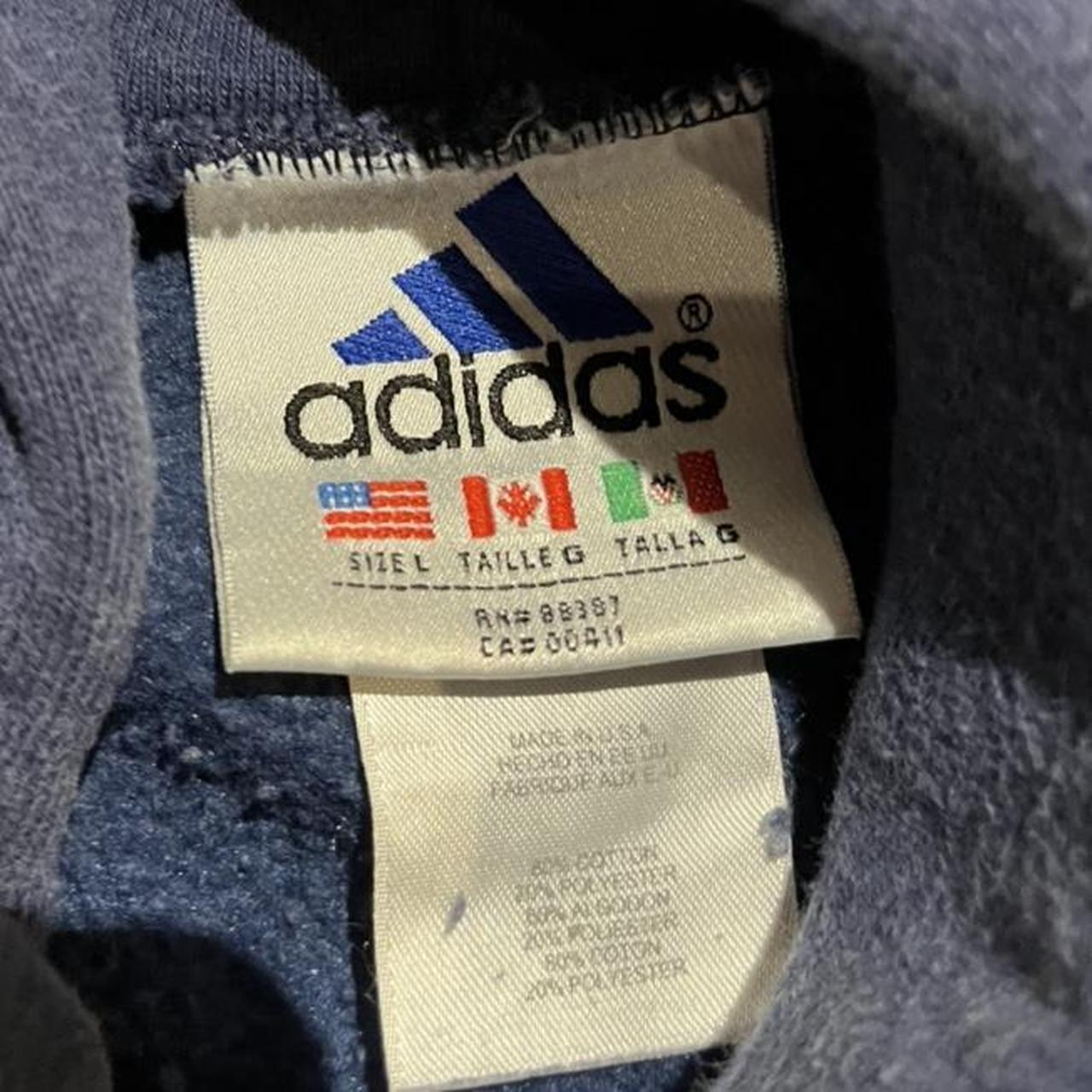 Vintage 90’s Adidas stripped embroidered hoodie... - Depop