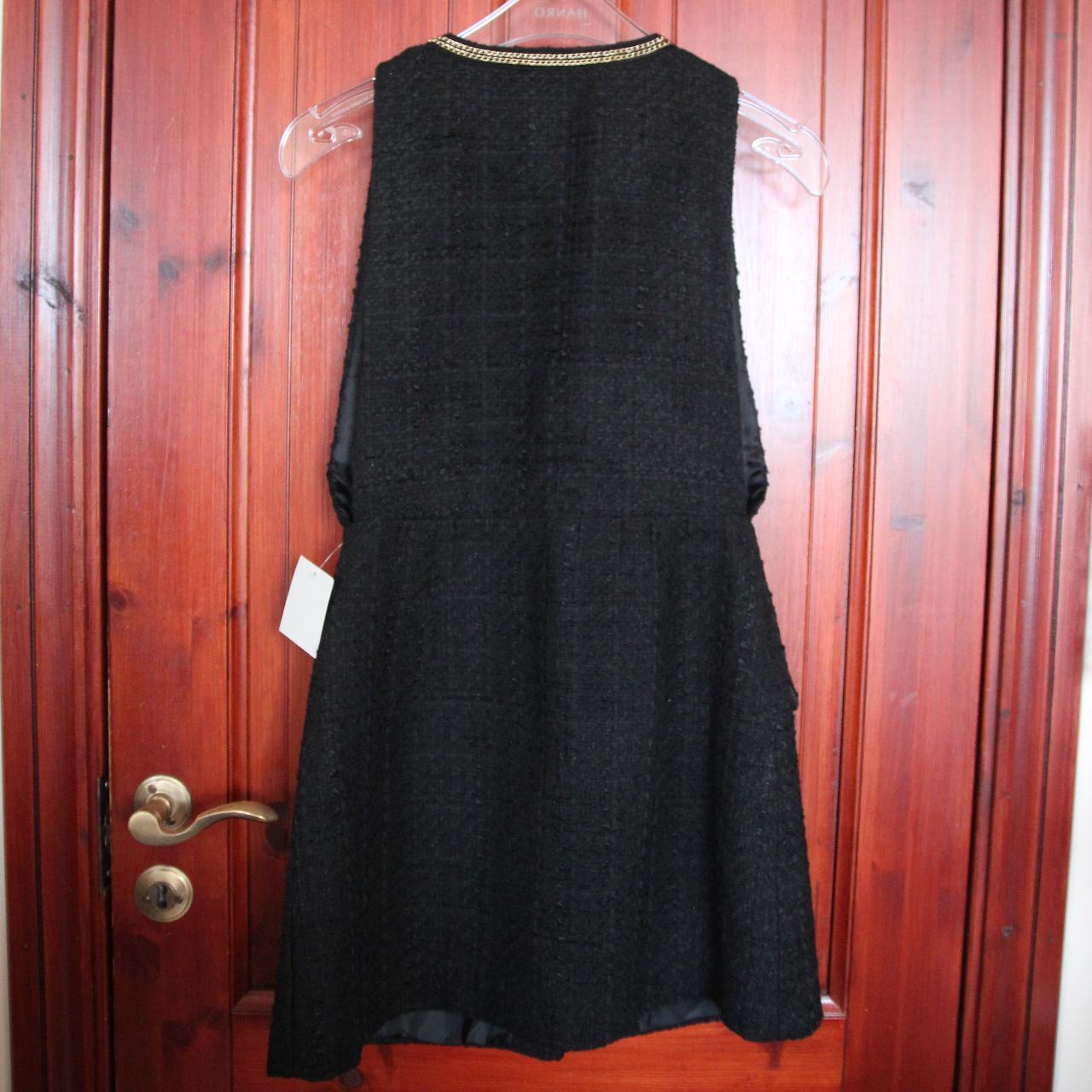 ZARA Black Tweed Dress Pinafore With Button Up Front Depop