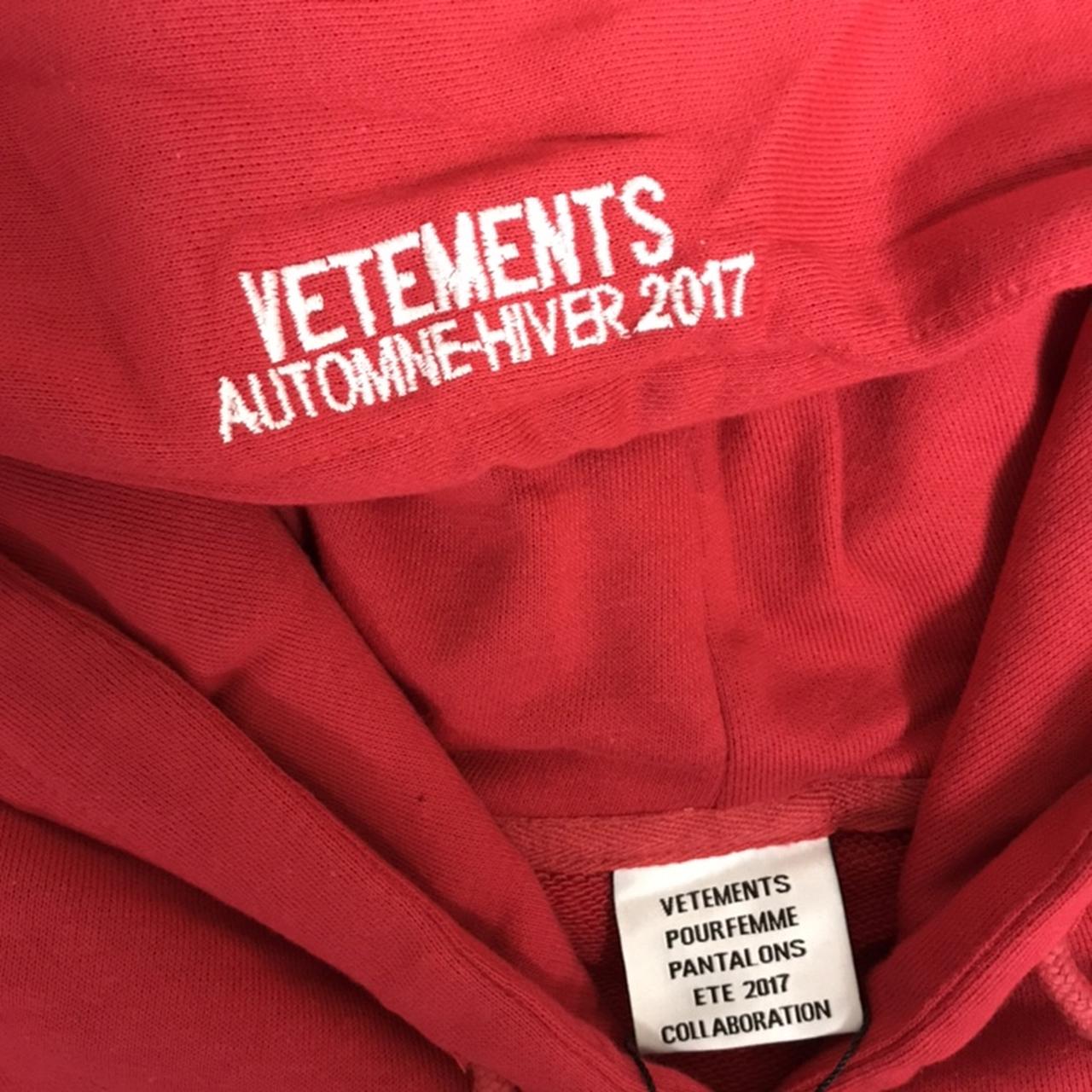 Vetements Hoodie 100 authentic. Size xs oversized Depop