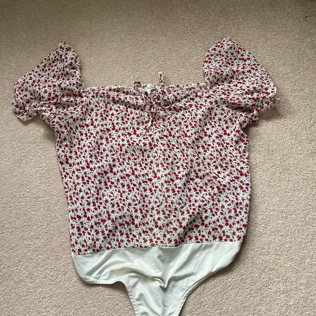 Missguided Floral Thong Bodysuit Size Petite Depop