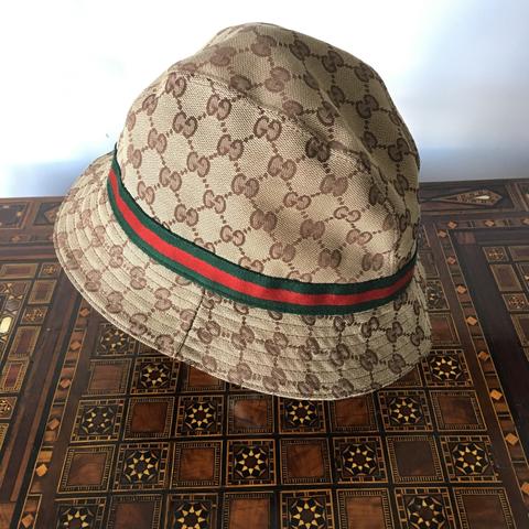 GG Supreme Canvas Bucket Hat in Brown - Gucci