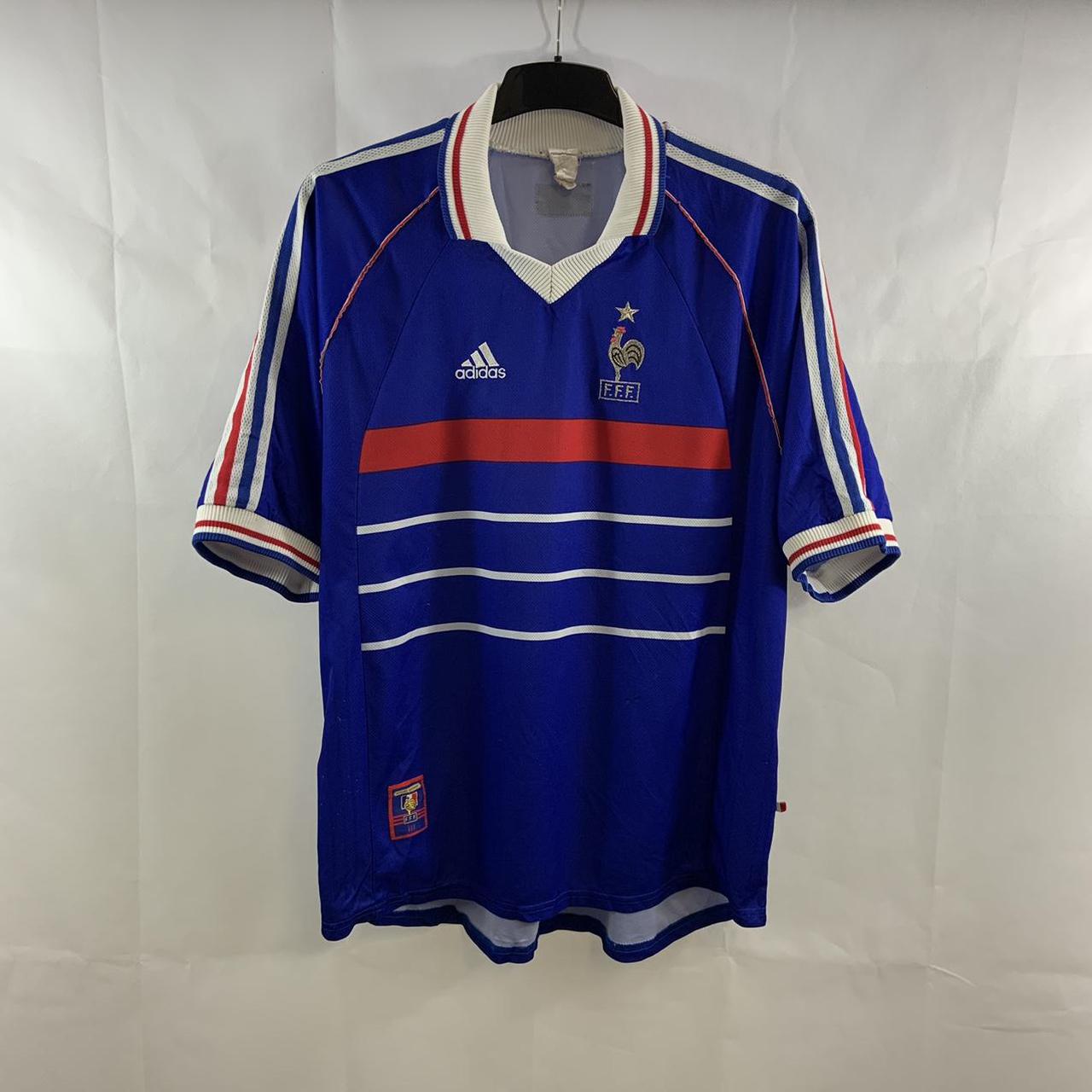 France Home Football Shirt 1998/00 Adults XL Adidas... - Depop