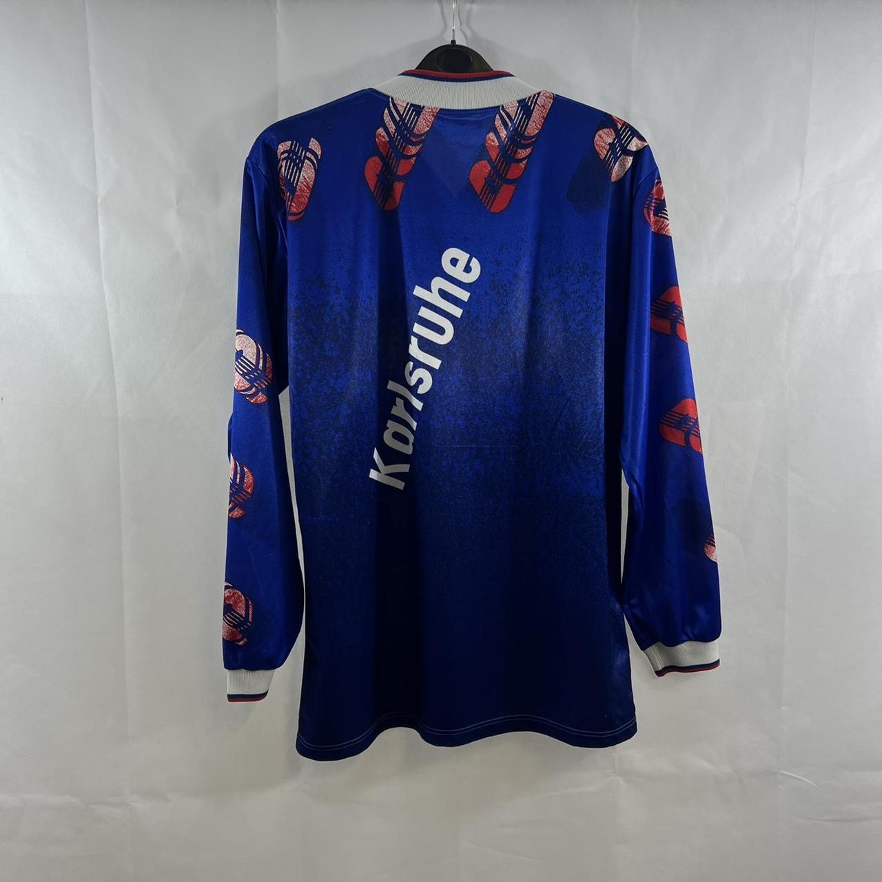 university blue and red shirt