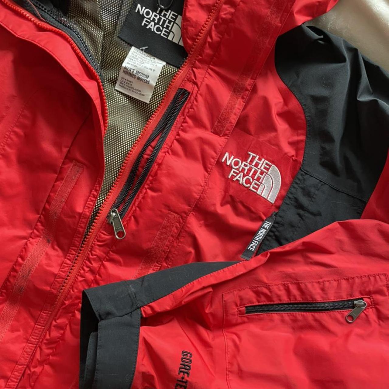 Vintage North Face Red and Black jacket • tagged... - Depop
