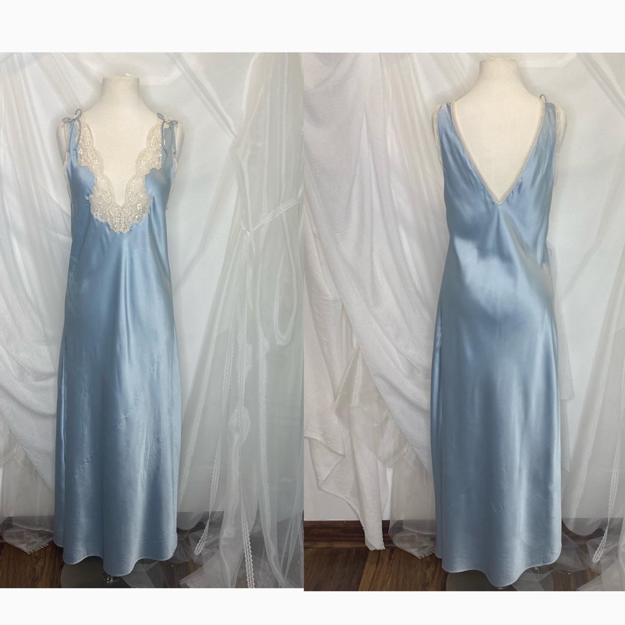 Rare Christian Dior blue silky bra, size 34D - alizeegarments