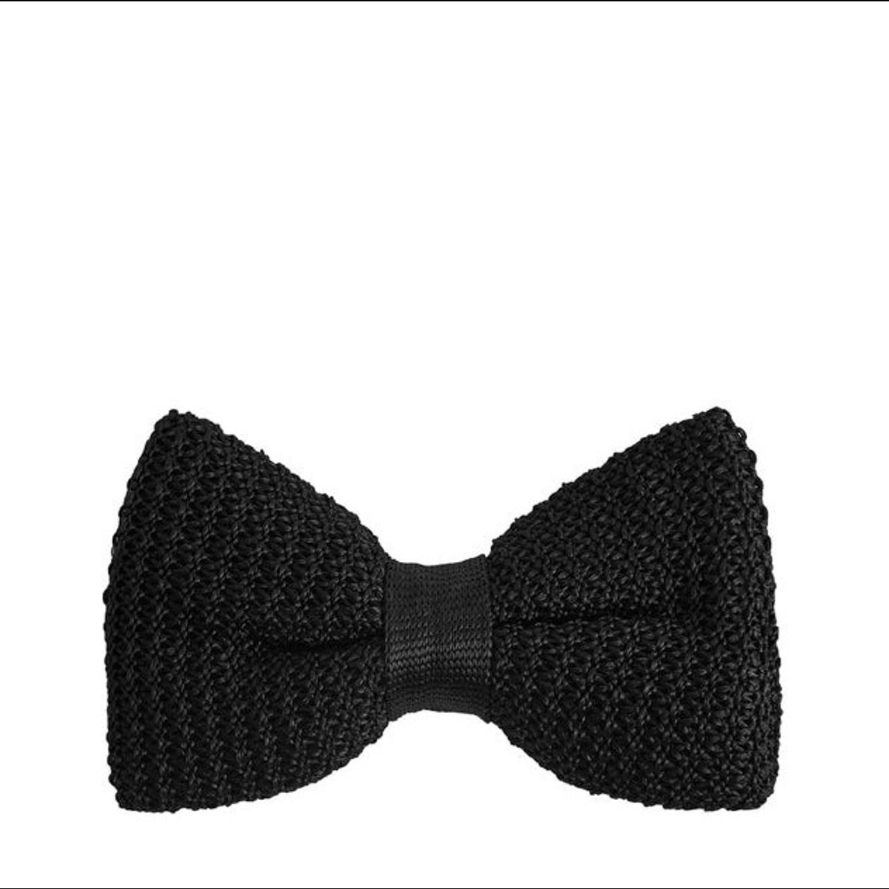 knitted black bow tie