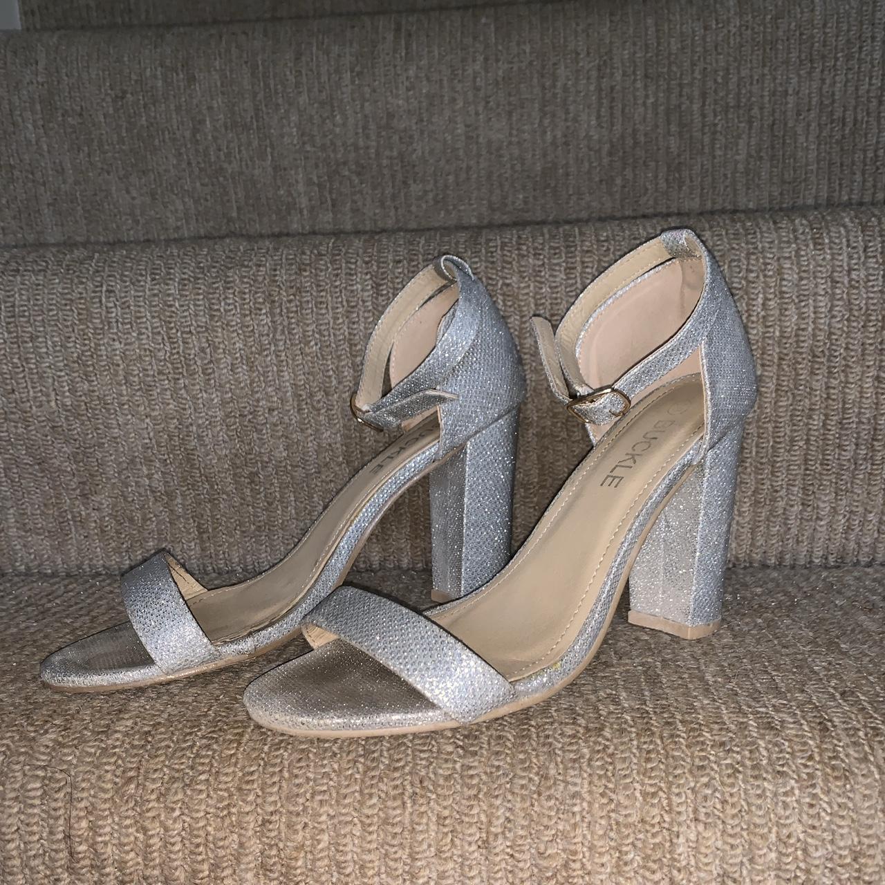 Silver block heels deals size 5