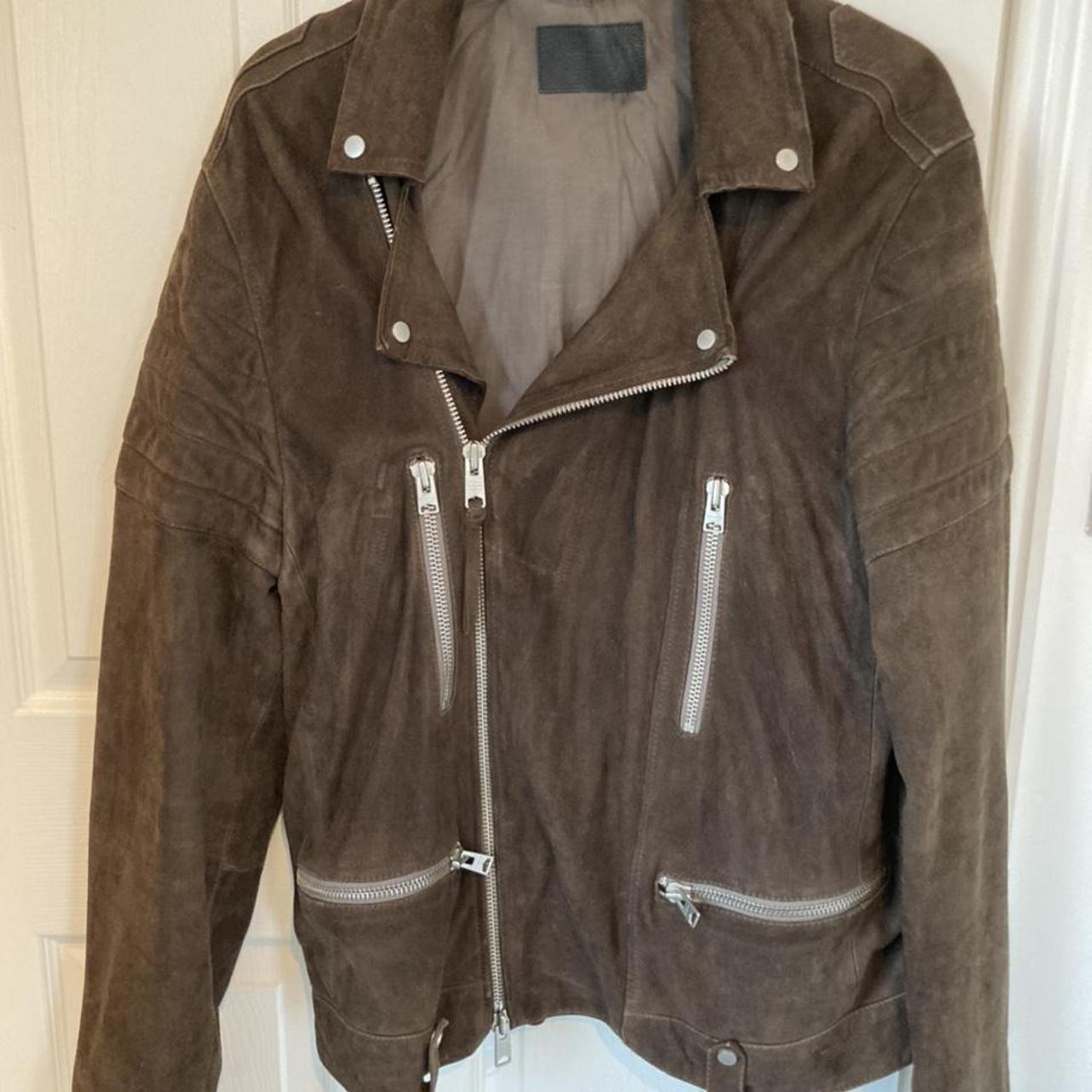 Allsaints suede hotsell jacket mens