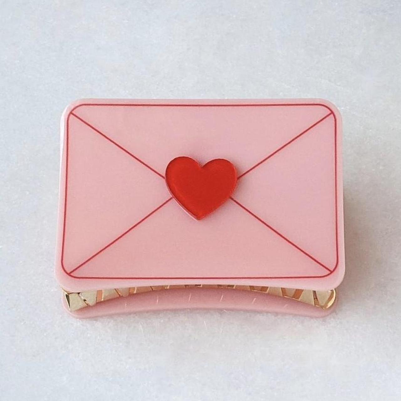 sweet pastel pink+cherry red heart envelope love... - Depop