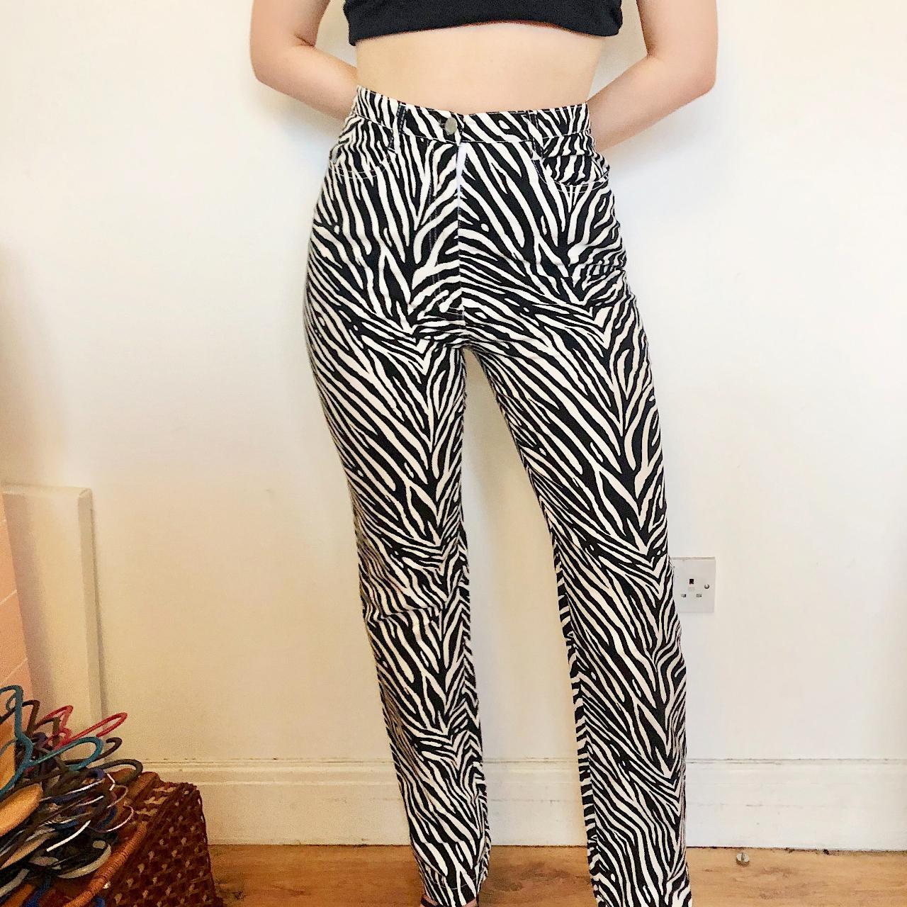 Vintage kaleidoscope zebra print trouser!!! these... - Depop