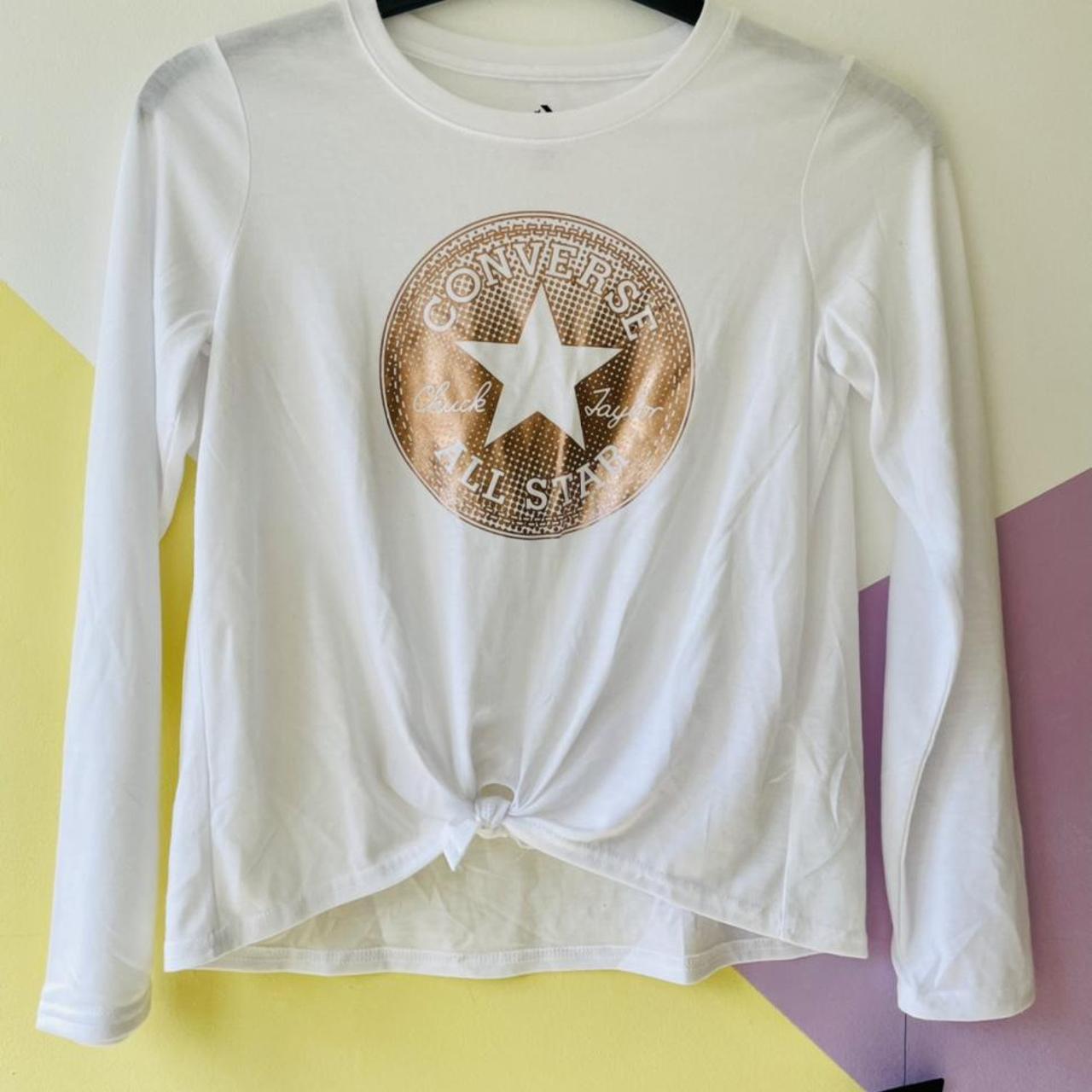 Converse t shirt womens gold online