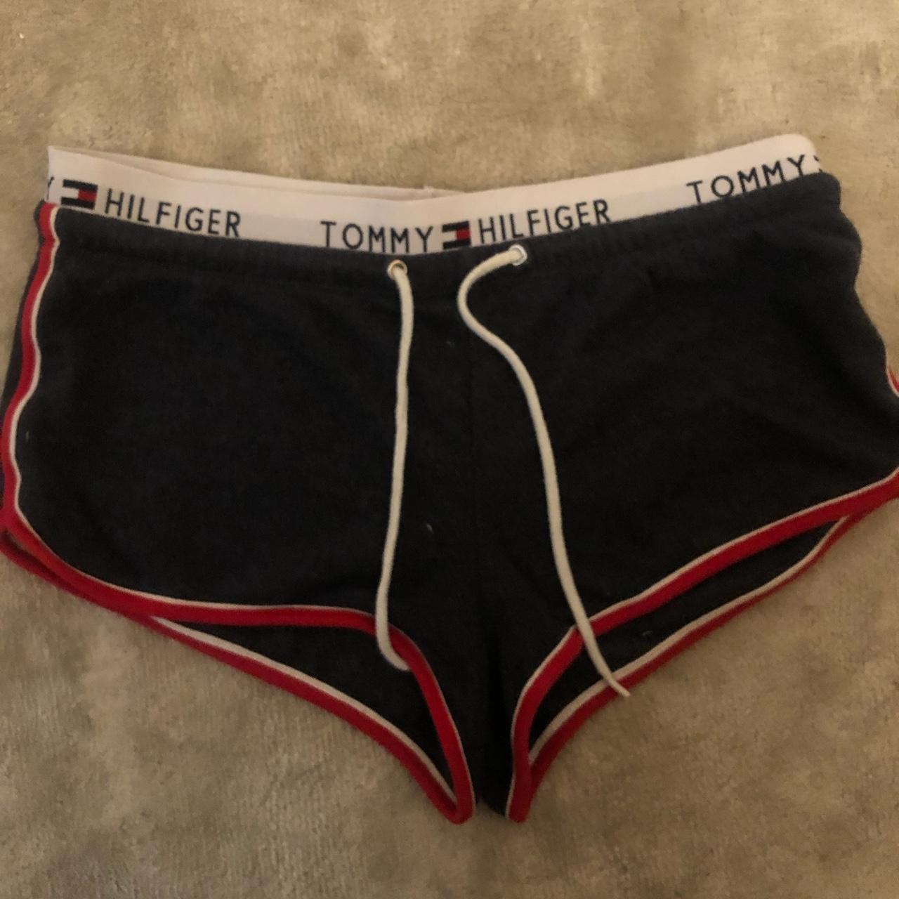 Tommy Hilfiger booty shorts from urban size small... - Depop
