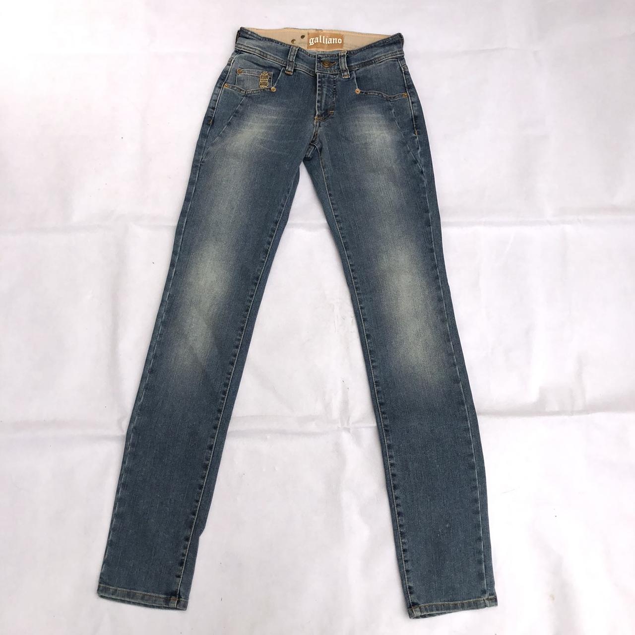 John galliano light wash mid rise denim skinny... Depop