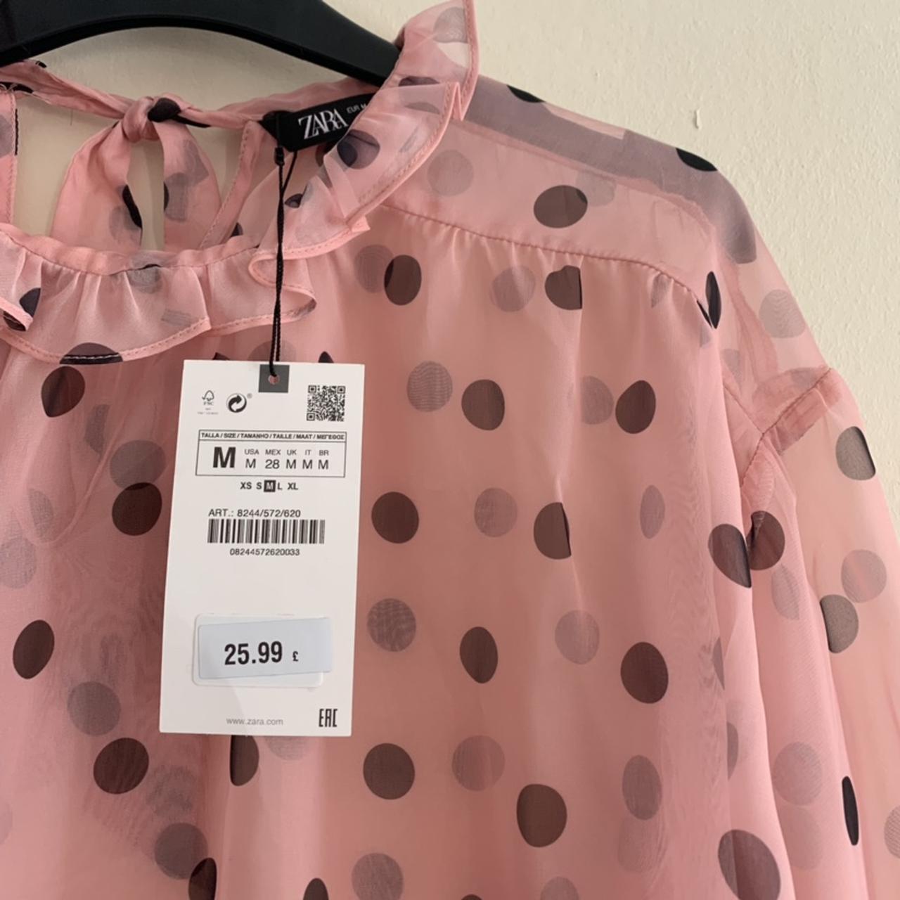 Zara sheer polka dot blouse size M NEVER WORN