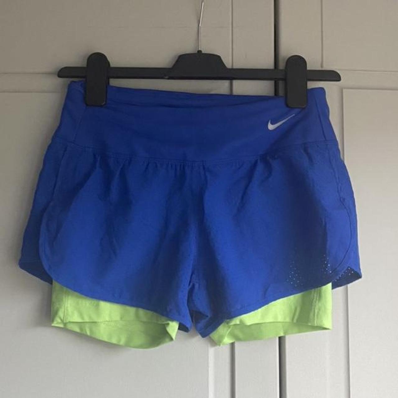 Nike Women's Blue and Green Shorts | Depop