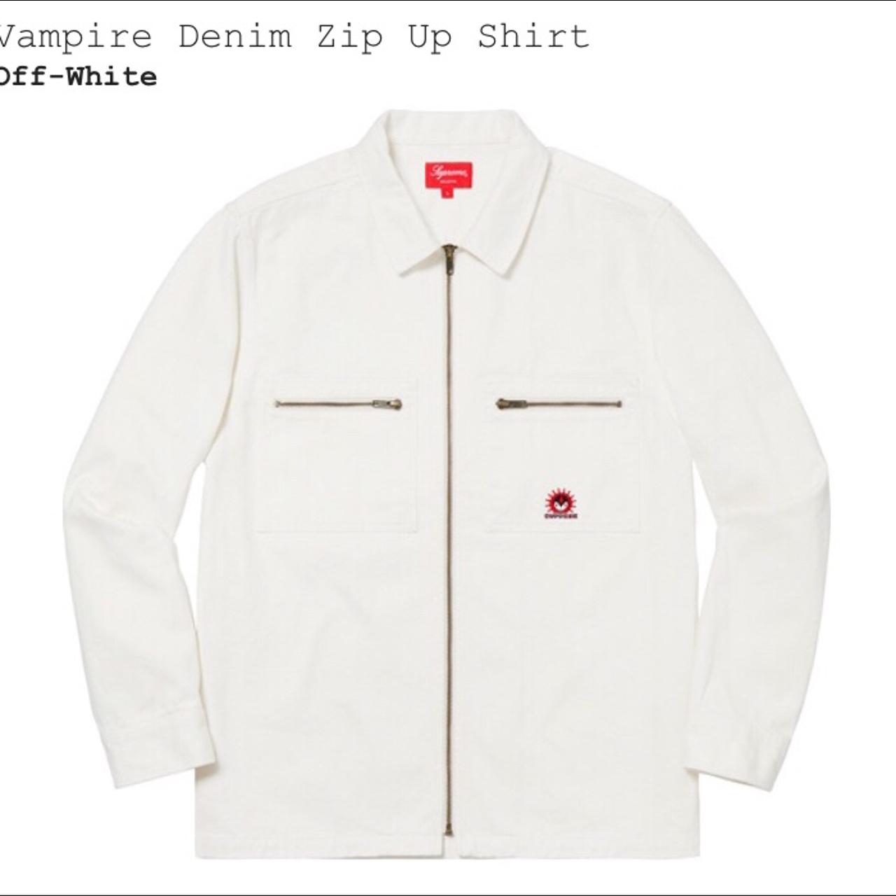 SUPREME vampire denim zip up shirt. ⭐️Size : LARGE... - Depop