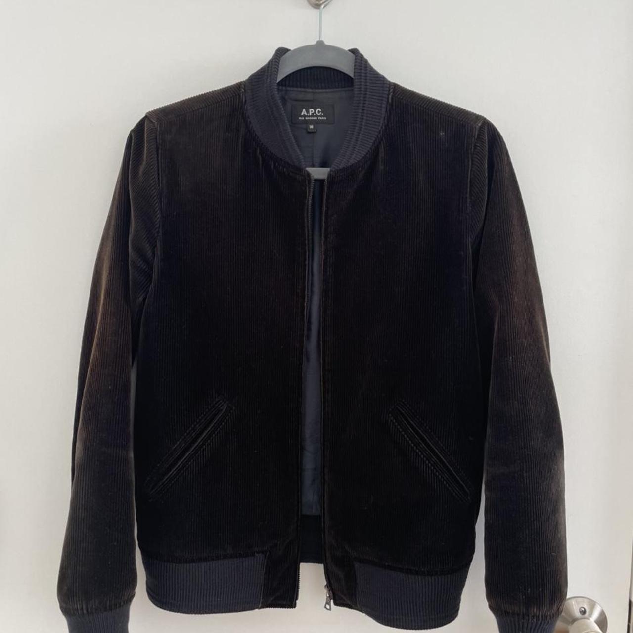 black corduroy bomber jacket