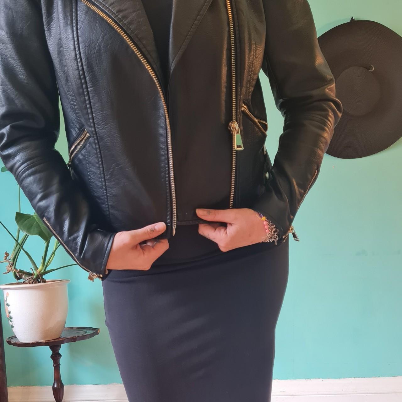 River Island faux leather biker jacket Depop