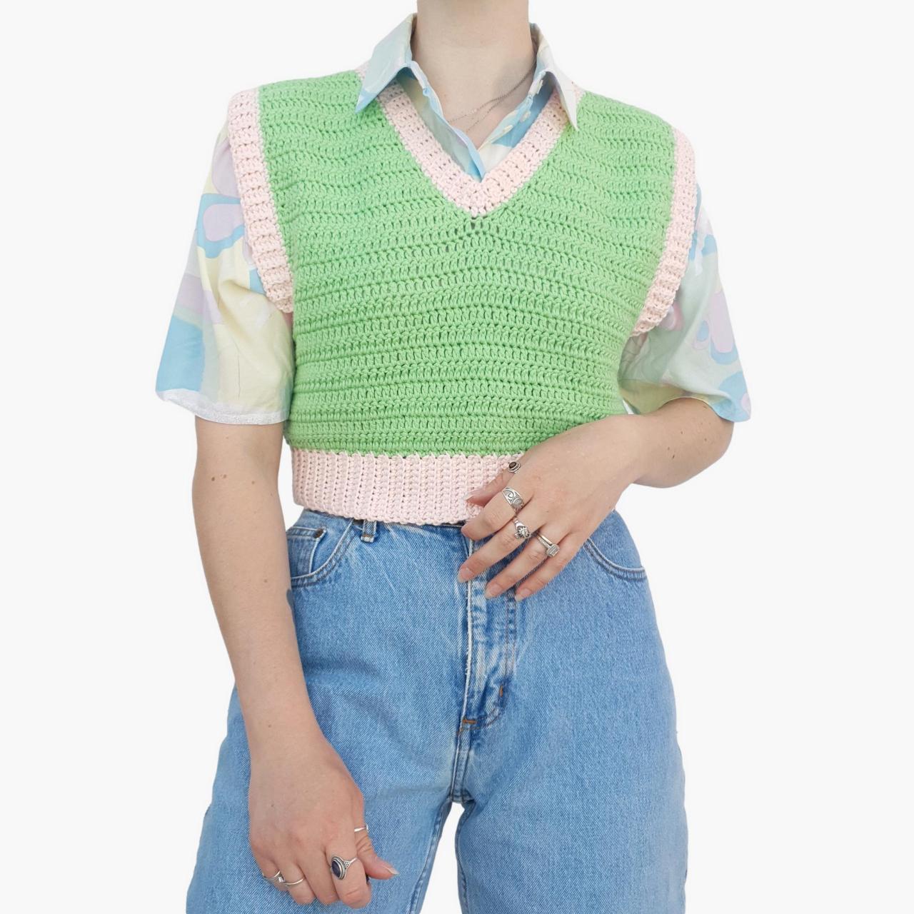 Pink and hotsell green sweater vest