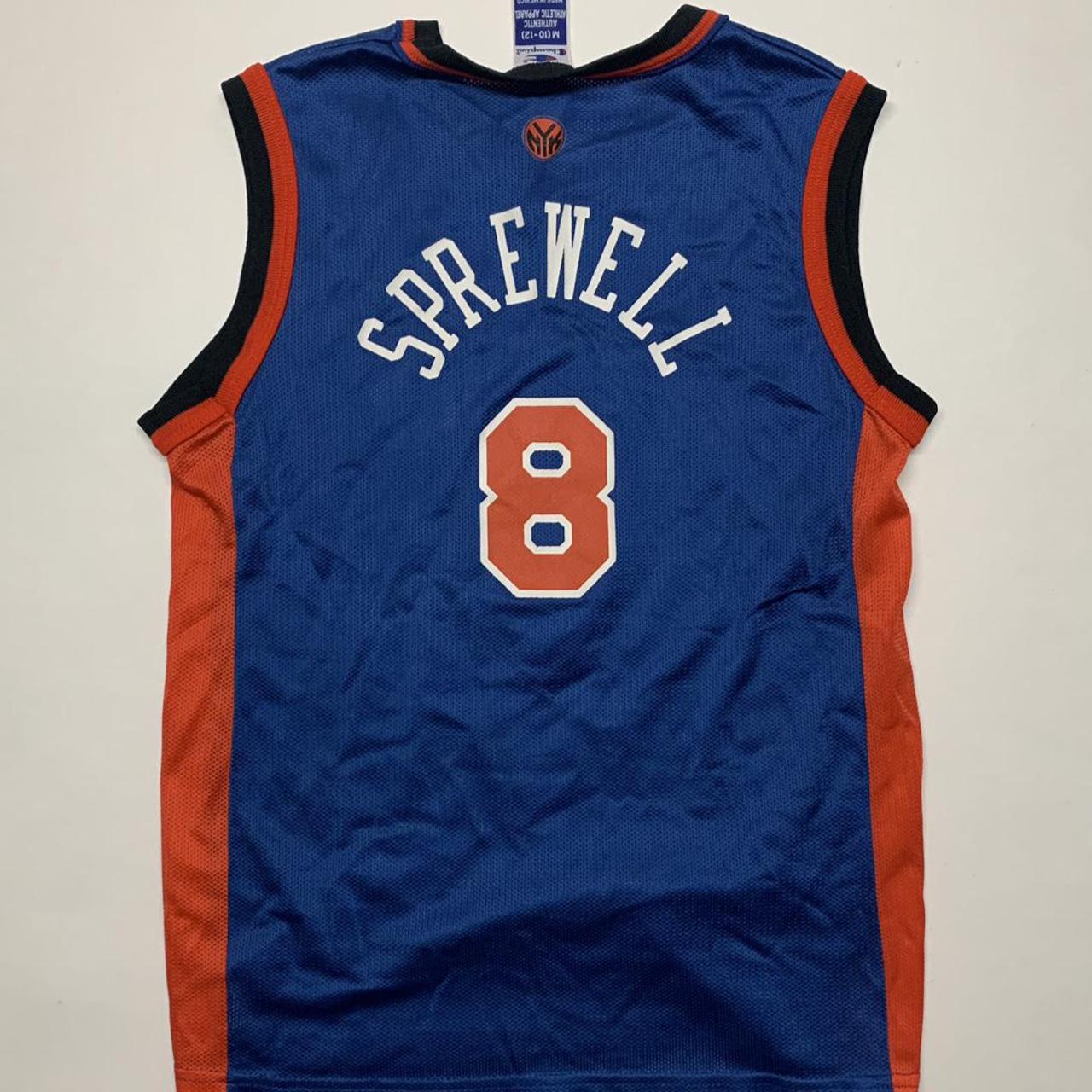 Vintage Champion New York Knicks Sprewell Youth... - Depop