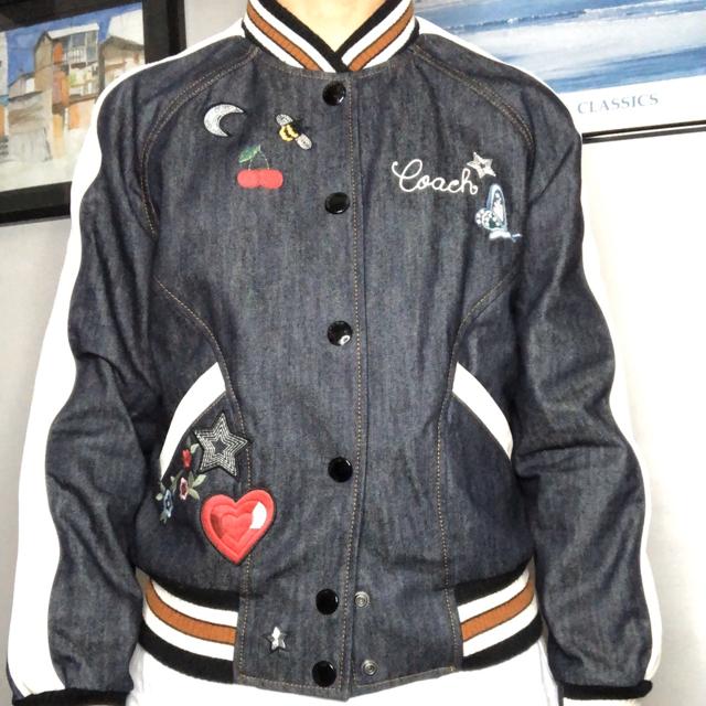 Coach Metallic Varsity Leather Jacket Rare and super - Depop