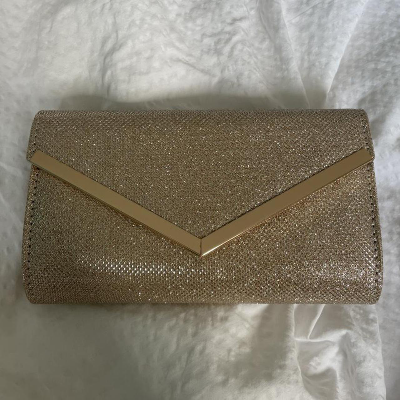 Colette formal gold clutch perfect for weddings,... - Depop